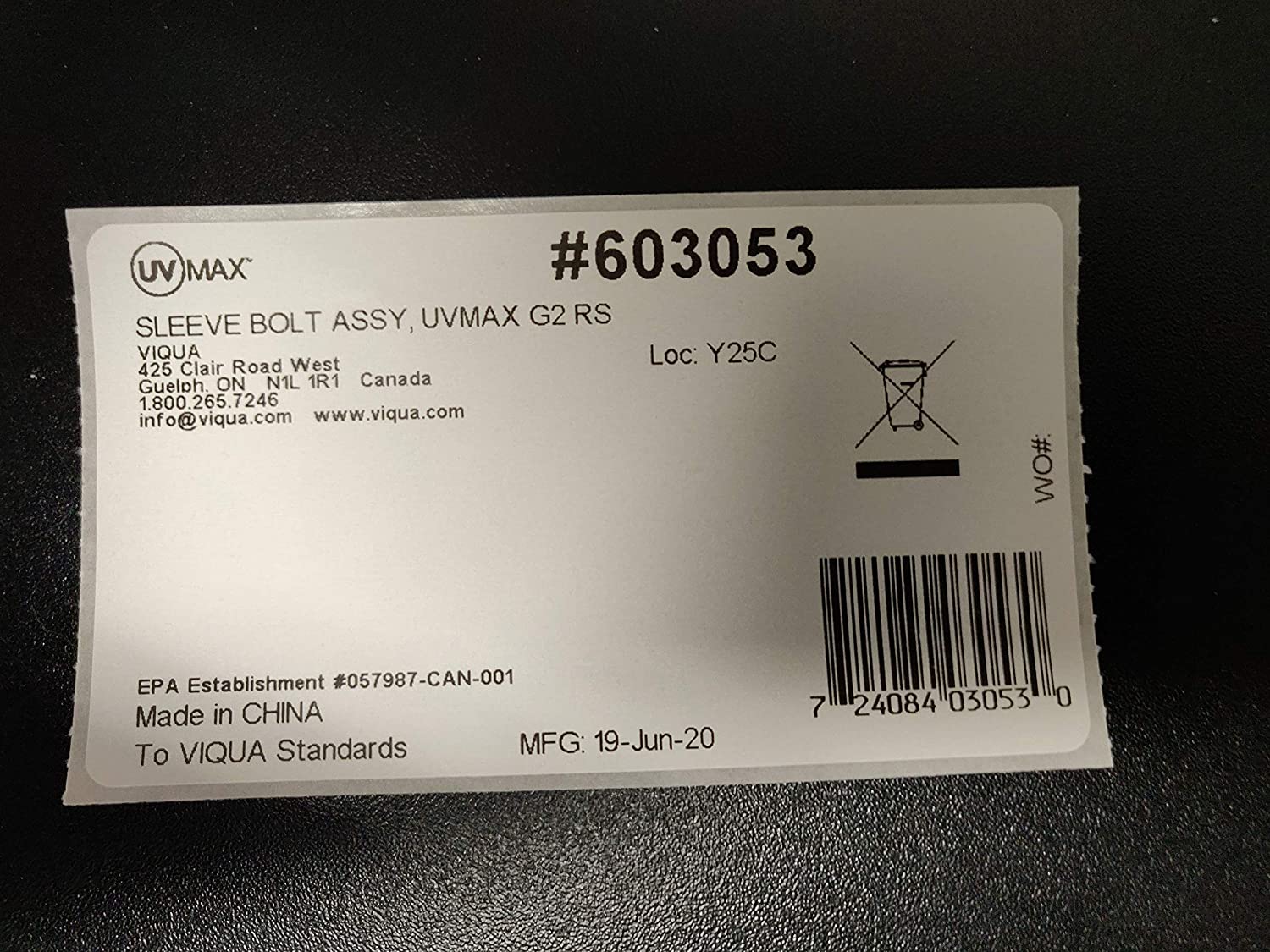 603053 Viqua Bottom Sleeve Bolt - DiscountFilterStore.com