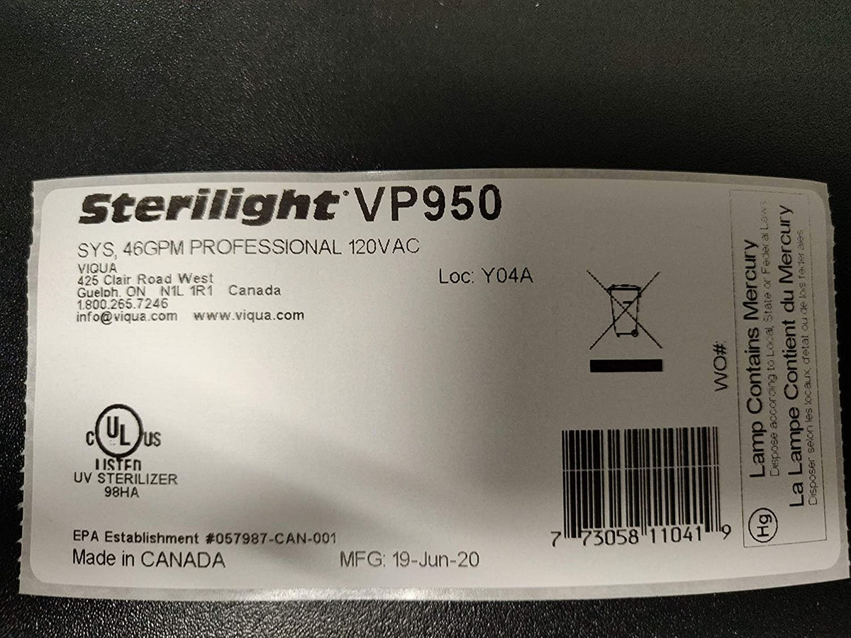 Viqua VP950 UltraViolet Water Disinfection System (34 gpm) - DiscountFilterStore.com