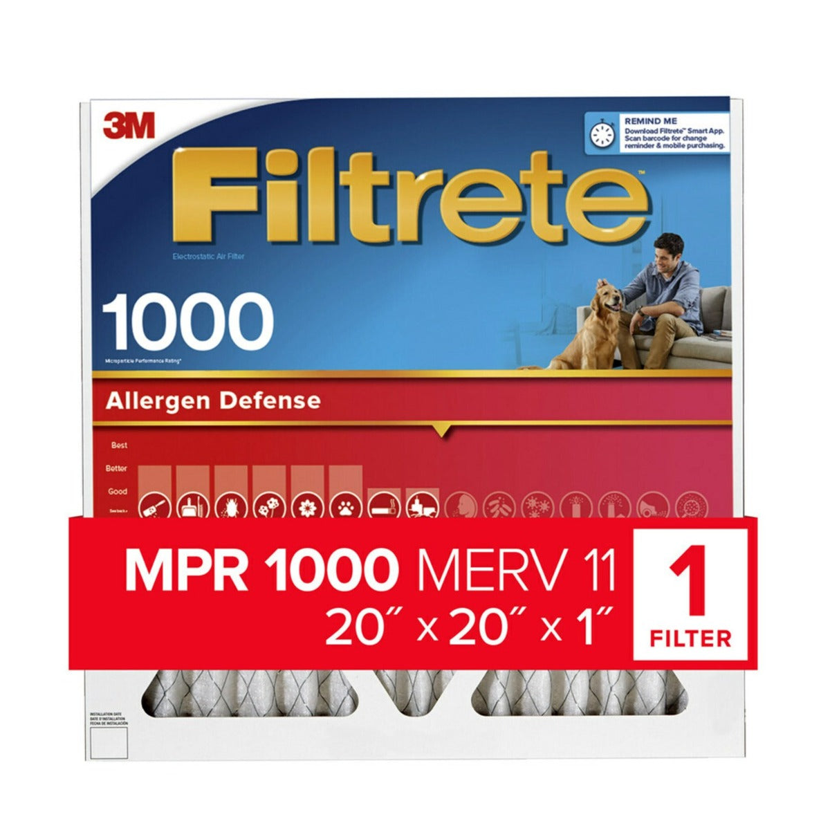 3M Filtrete 1000 Micro Allergen & Dust Defense Filter - 20x20x1 - DiscountFilterStore.com