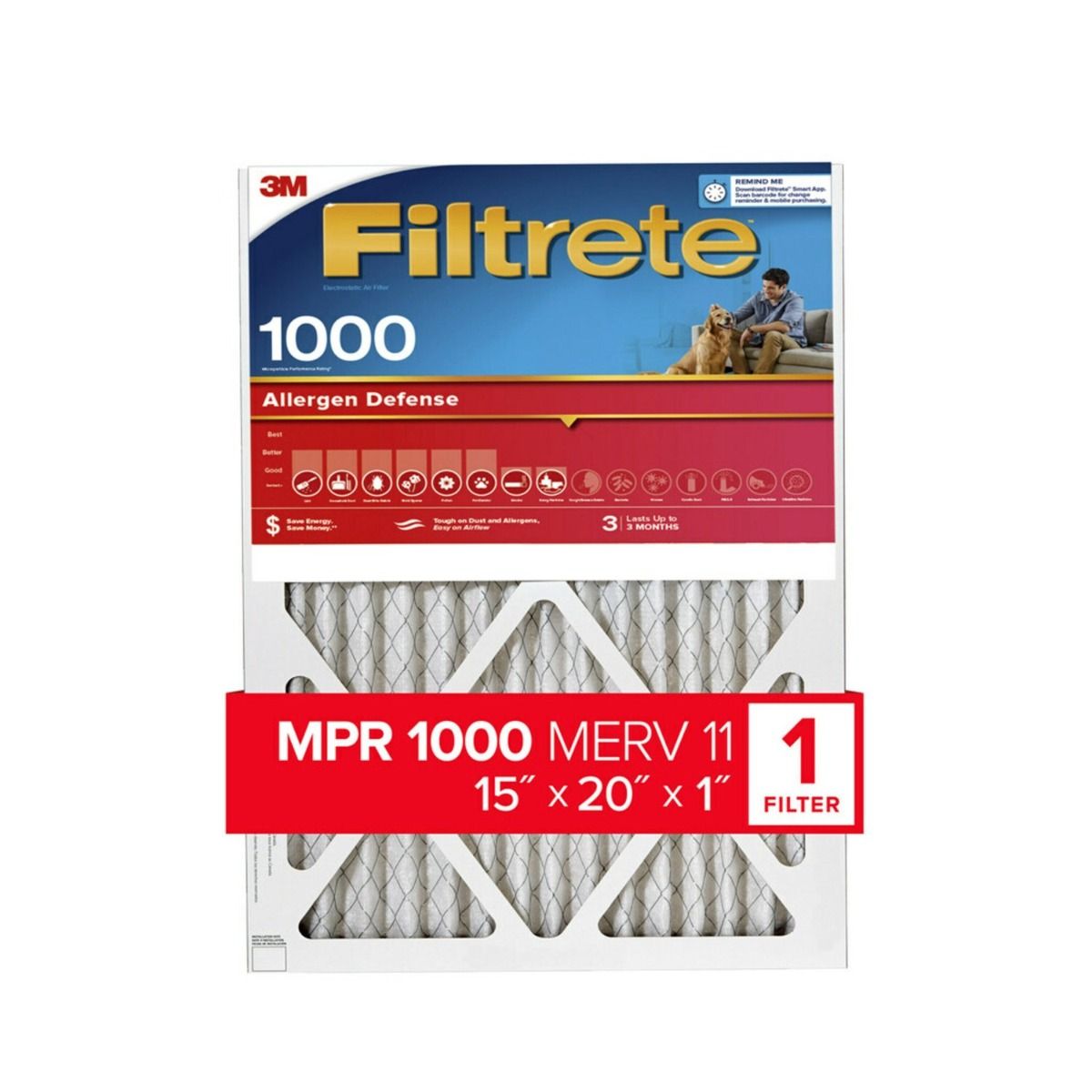 3M Filtrete 1000 Micro Allergen & Dust Defense Filter - 15x20x1 - DiscountFilterStore.com