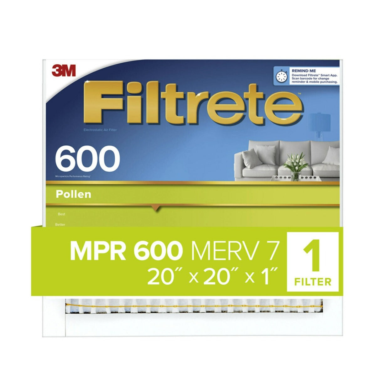 3M Filtrete 600 Dust & Pollen Reduction Air Filter - 20x20x1 - DiscountFilterStore.com