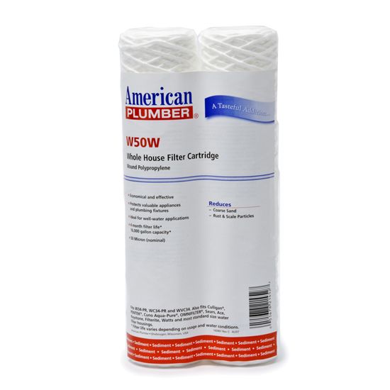W50W American Plumber Whole House Sediment Filter Cartridge (2-Pack)