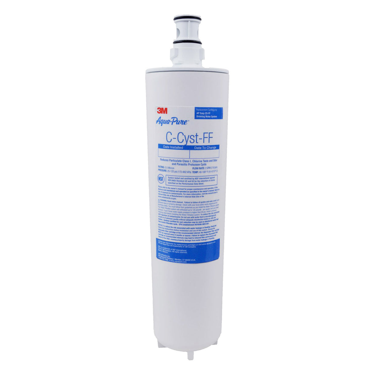 C-CYST-FF 3M Aqua-Pure Under Sink Full Flow Replacement Cartridge Filter Front View- DiscountFilterStore.com