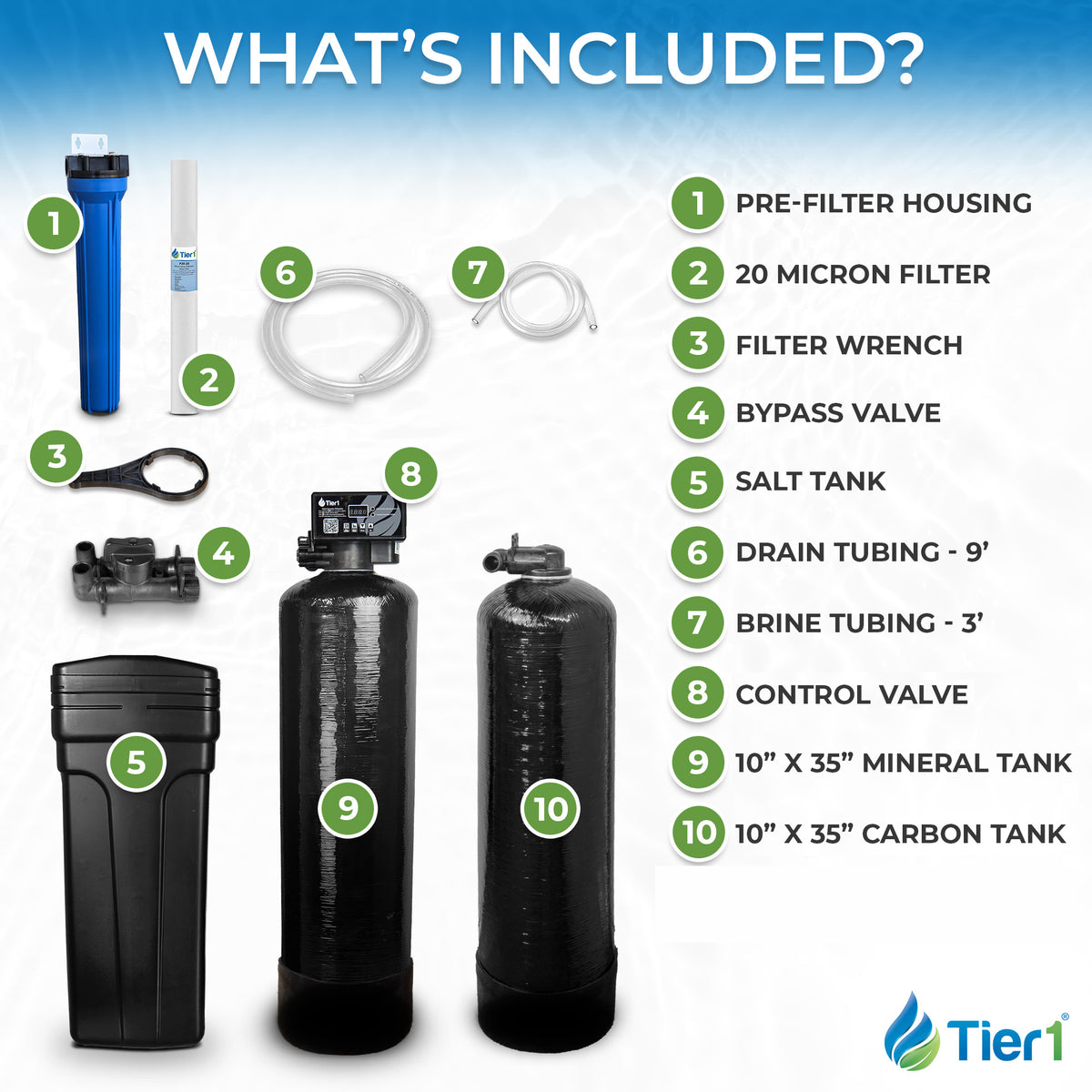 Tier1 32,000 Grain Water Softener & Chlorine Reduction Bundle - Water Softener plus 600,000 Gallons of Clean, Fresh Water