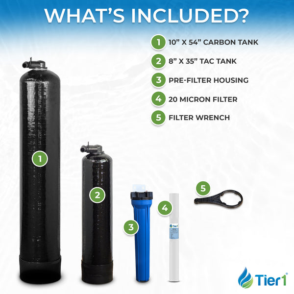 Tier1 Salt-Free Conditioner Bundle with Chlorine Filtration - TAC Scale Prevention plus 450,000 Gallons of Clean, Fresh Water - Whole House Systems - 889.94 - DiscountFilterStore.com