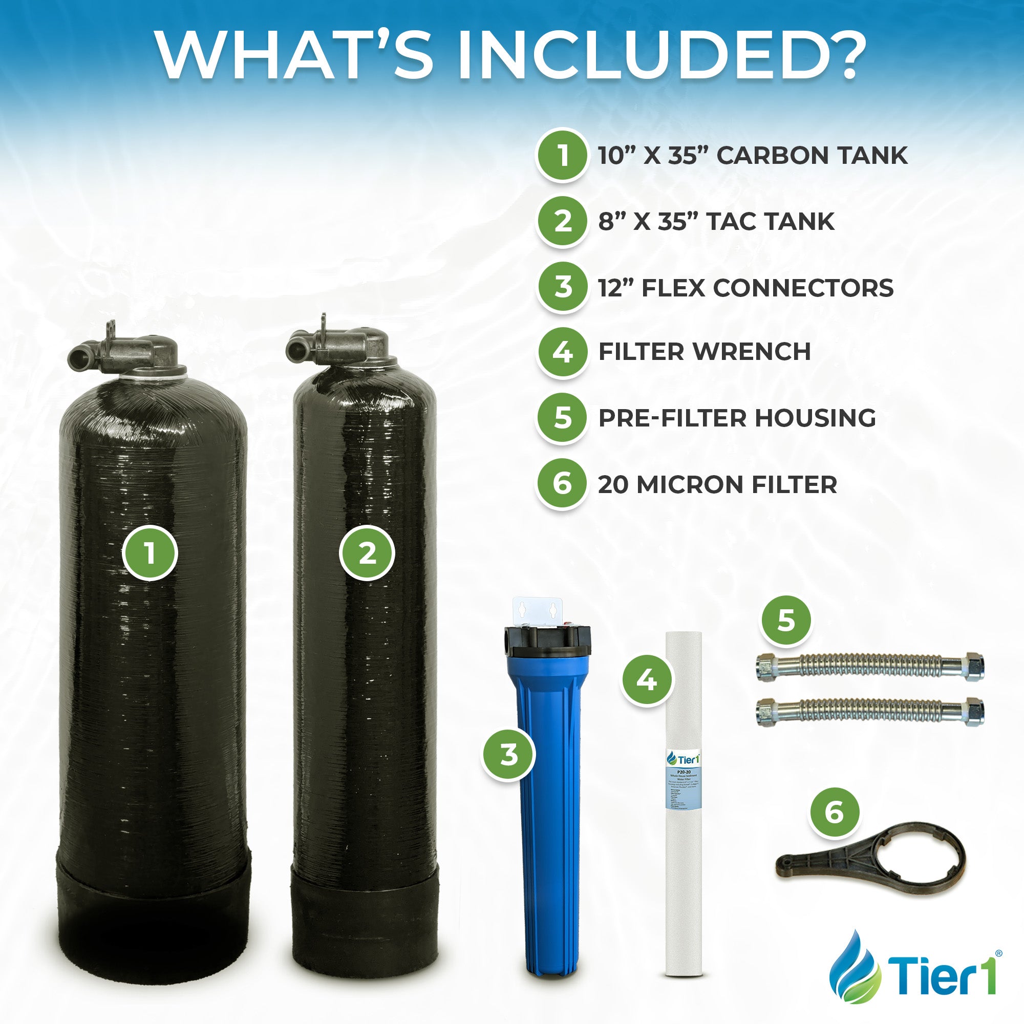 Tier1 Salt-Free Conditioner Bundle with Chlorine Filtration - TAC Scale Prevention plus 600,000 Gallons of Clean, Fresh Water - DiscountFilterStore.com