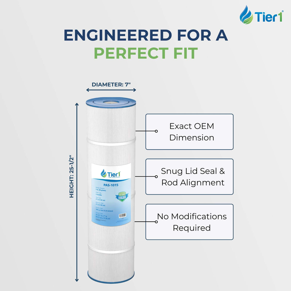 Tier1 Pool Filter for Hayward C4000 -Washable Trilobal Dirt-Lock Pleats