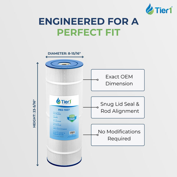 Tier1 Pool Filter for CX-1200-RE -Washable Trilobal Dirt-Lock Pleats - Pool and Spa Filters - 44.21 - DiscountFilterStore.com