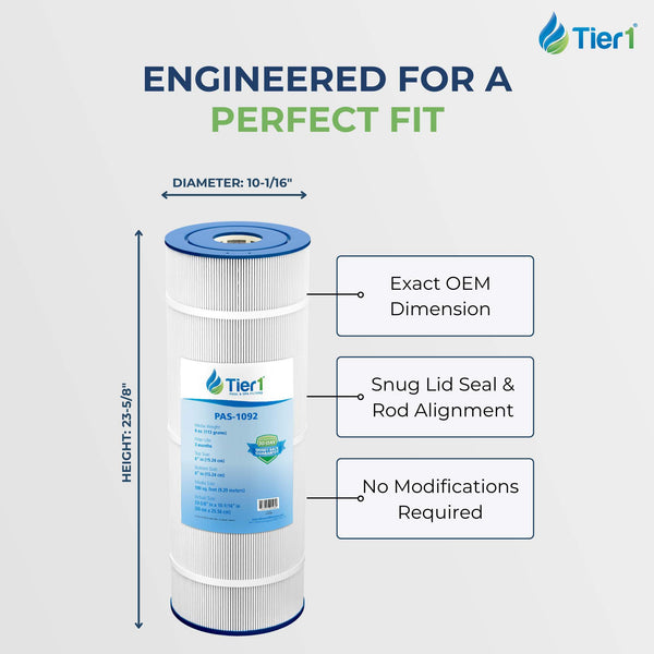Tier1 Pool Filter for Pentair R173215 -Washable Trilobal Dirt-Lock Pleats - Pool and Spa Filters - 36.78 - DiscountFilterStore.com