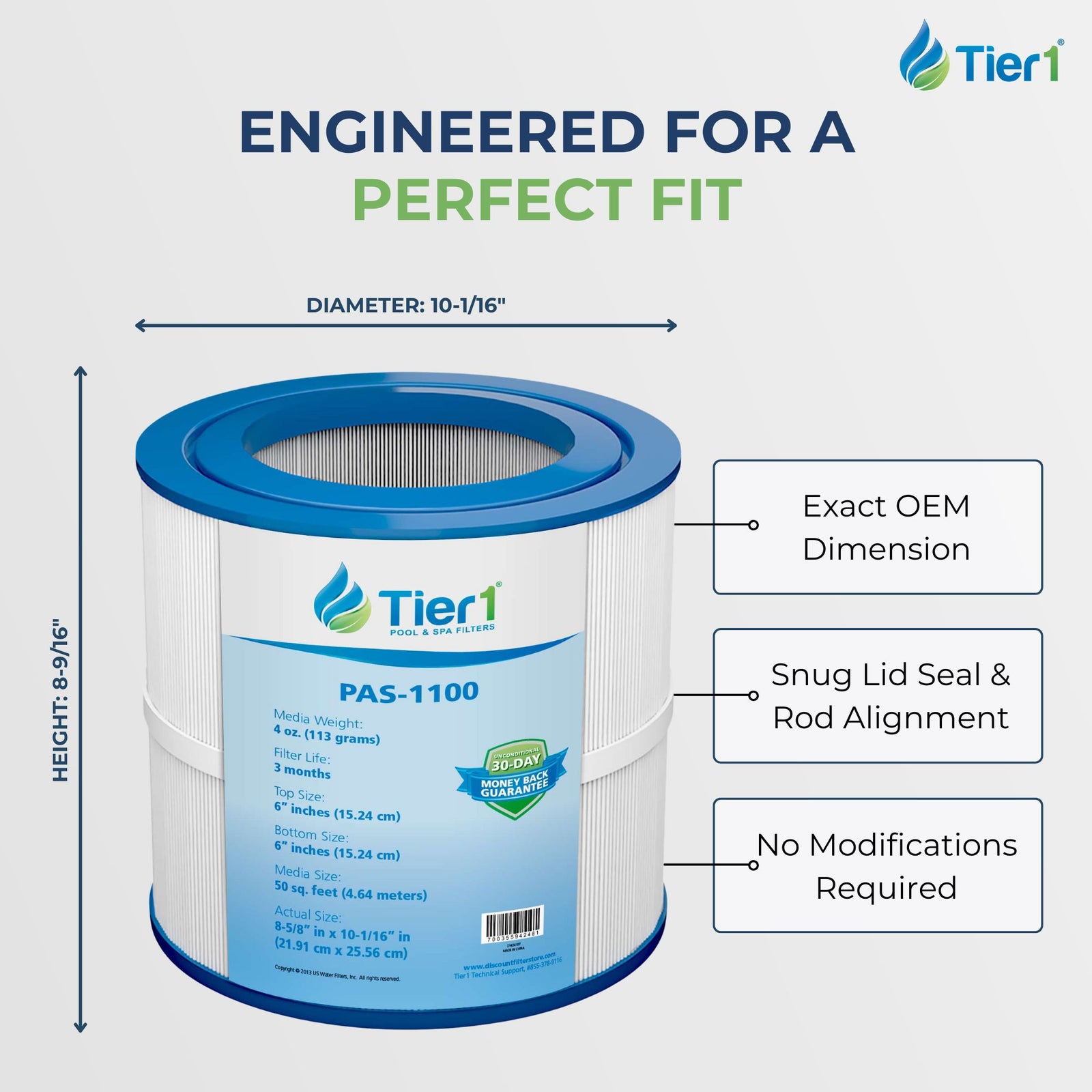 Tier1 Pool Filter for Pentair R173213 -Washable Trilobal Dirt-Lock Pleats