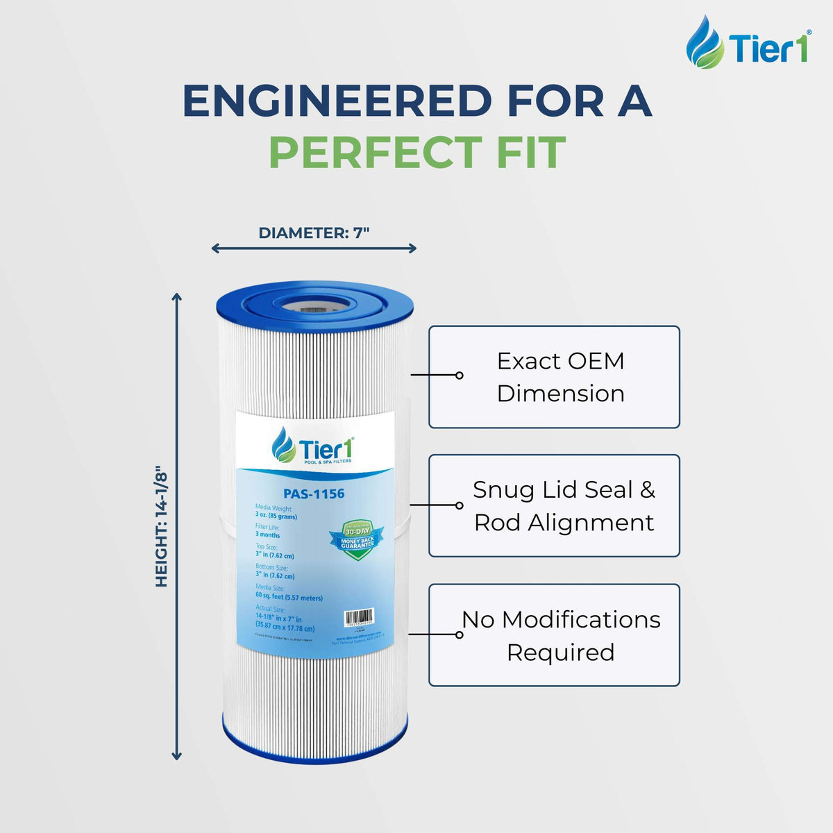 Tier1 Pool Filter for Clean & Clear Plus 240 -Washable Trilobal Dirt-Lock Pleats