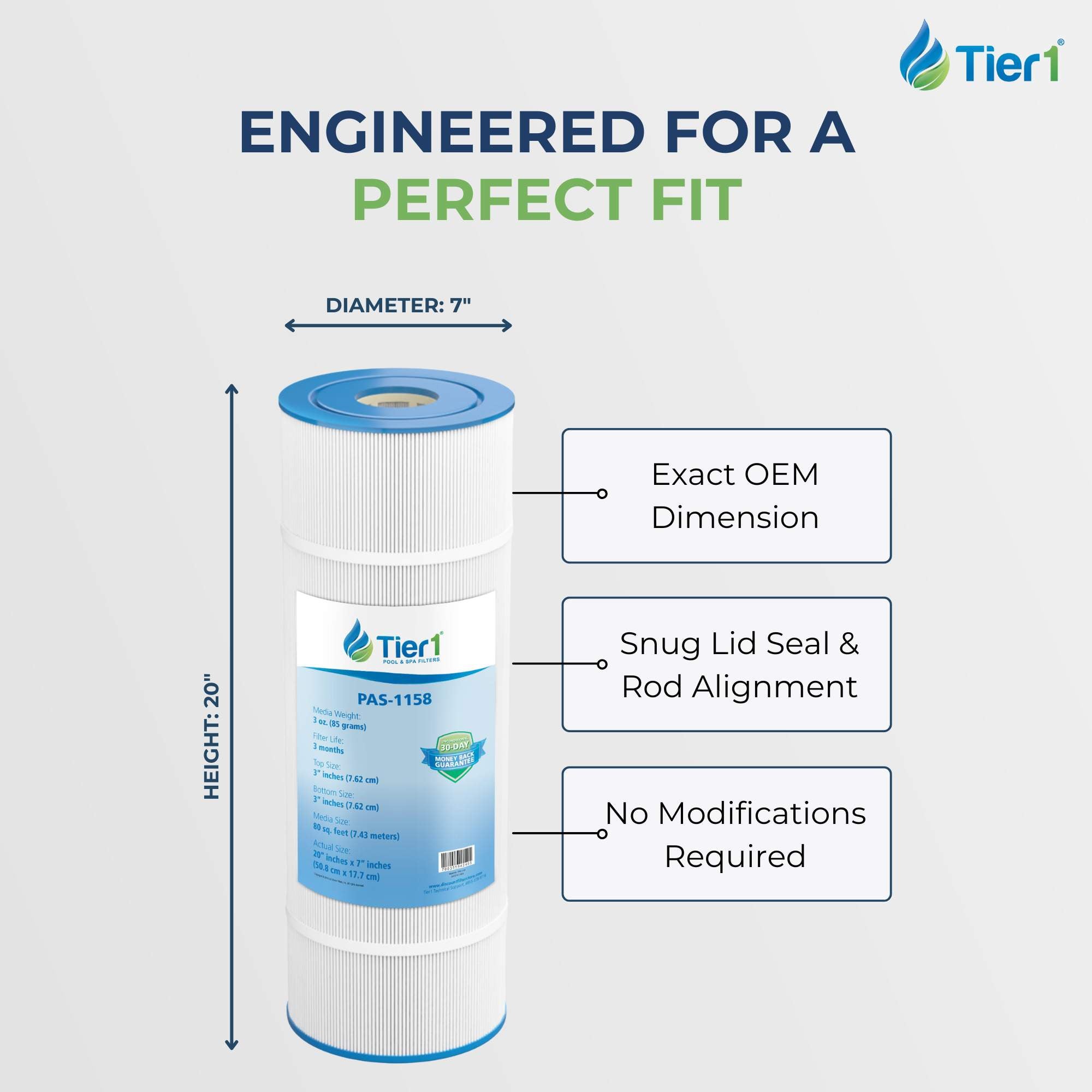 Tier1 Pool Filter for Clean & Clear Plus 320 -Washable Trilobal Dirt-Lock Pleats