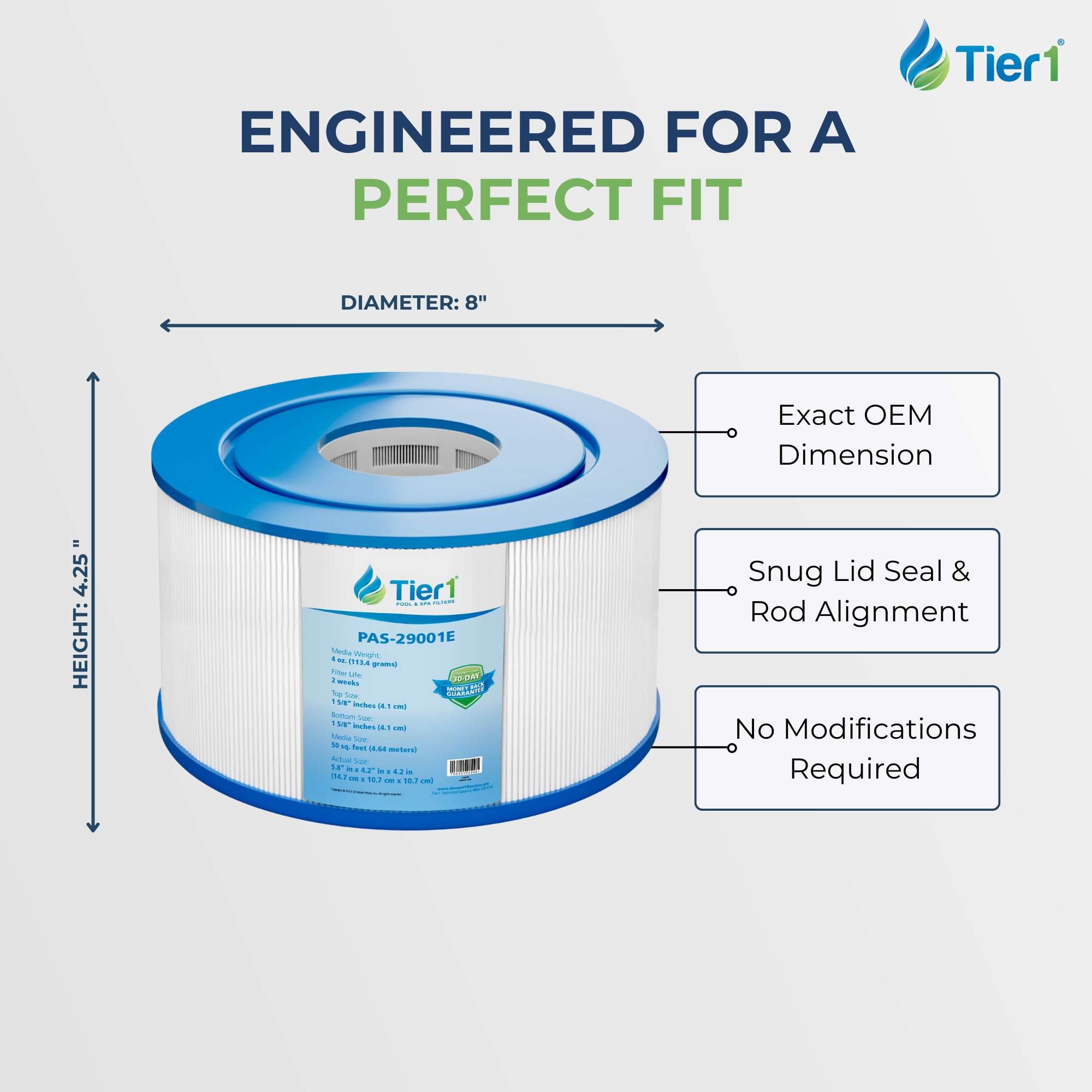 3 x 4-1/4 Inch Tier1 Brand Replacement For Intex 29001E (6-Pack)