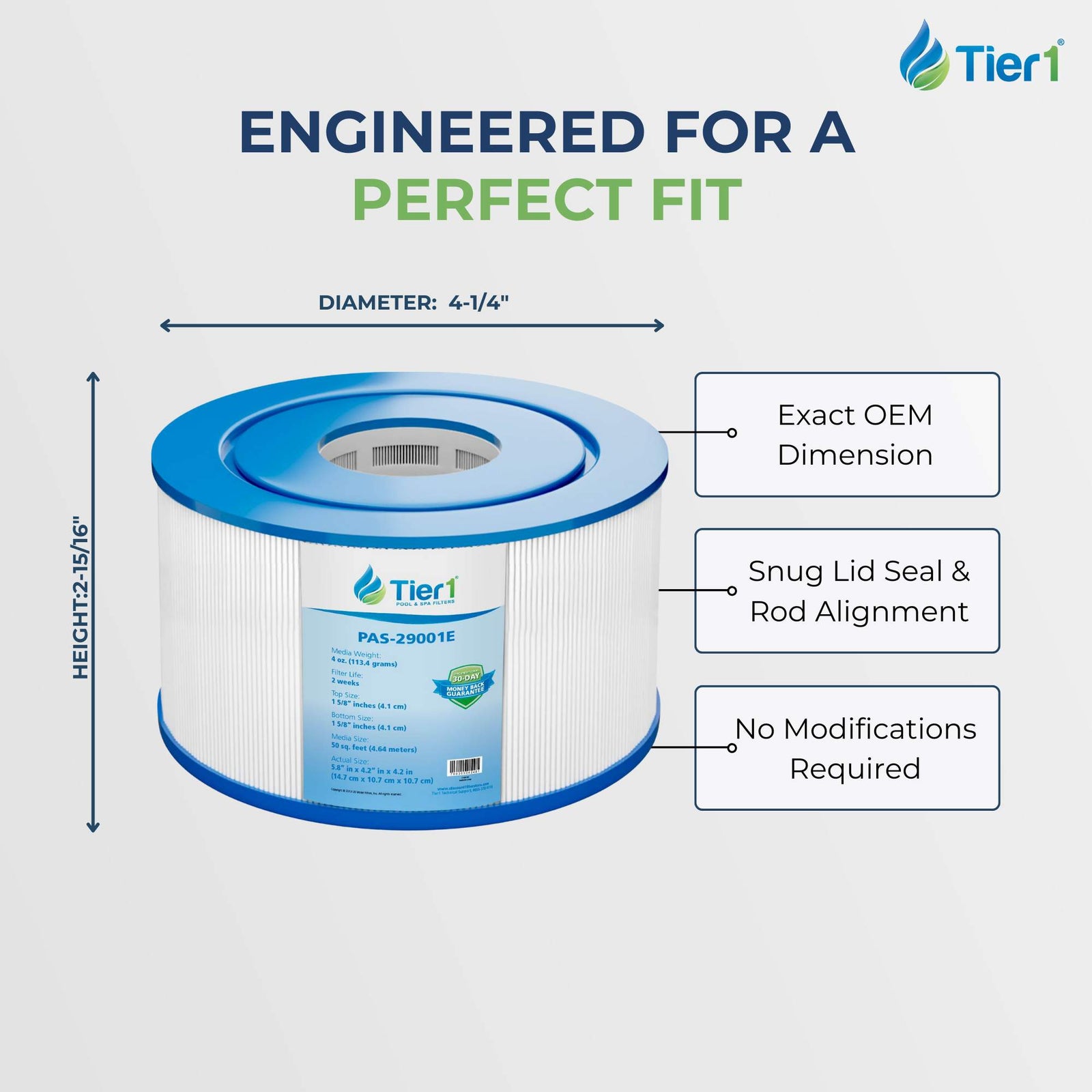 Tier1 Pool Filter (6-Pack) for Intex 29001E -Washable Trilobal Dirt-Lock Pleats