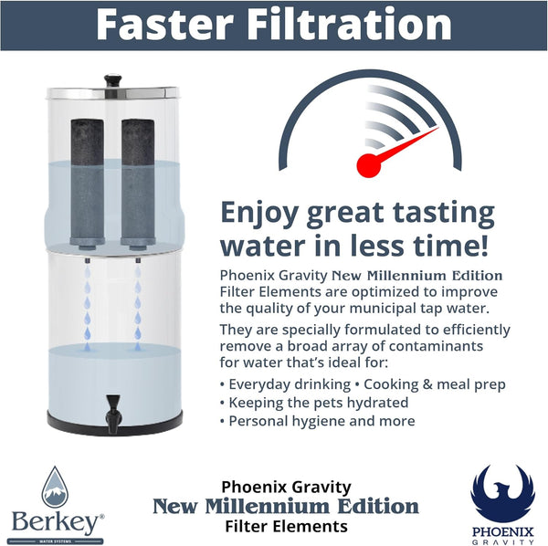 Phoenix Gravity New Millennium Edition PGF9-2 Water Filter Elements (Set of 2)