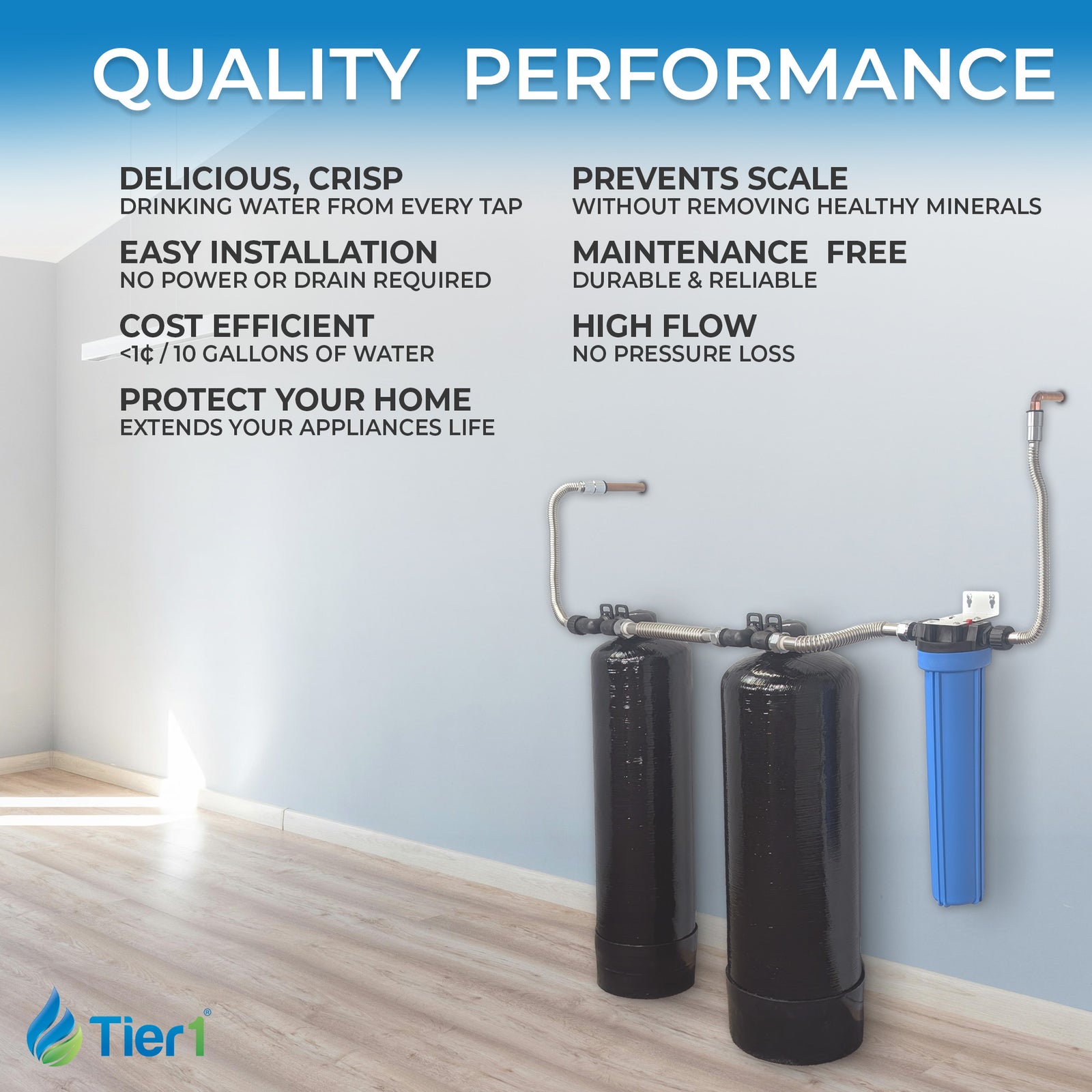 Tier1 Salt-Free Conditioner Bundle with Chlorine Filtration - TAC Scale Prevention plus 900,000 Gallons of Clean, Fresh Water - DiscountFilterStore.com