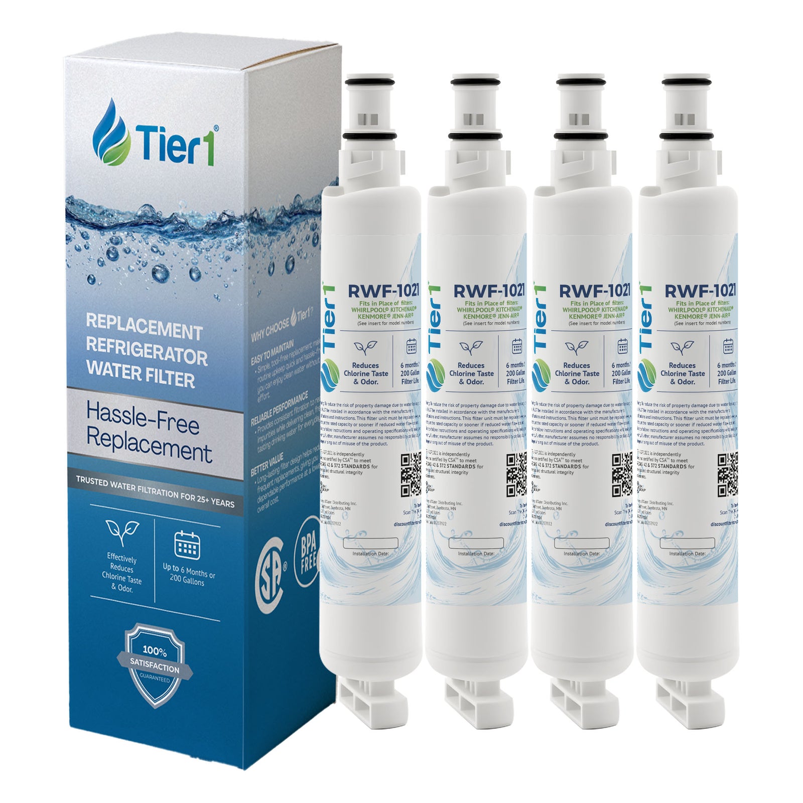 EDR6D1 EveryDrop 4396701 Whirlpool Comparable Refrigerator Water Filter Replacement By Tier1