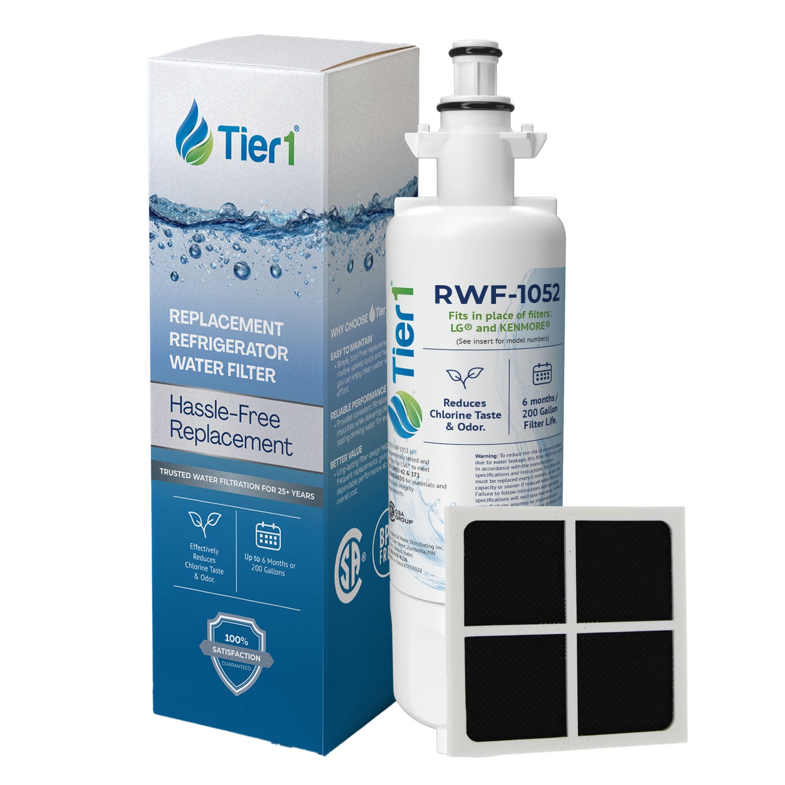 LT700P LG Refrigerator Water Filter and LG LT120F Fresh Air Filter Comparables by Tier1