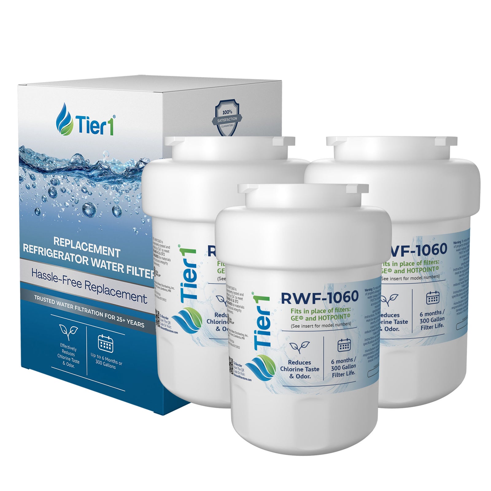 MWF GE SmartWater Refrigerator Water Filter Replacement by Tier1