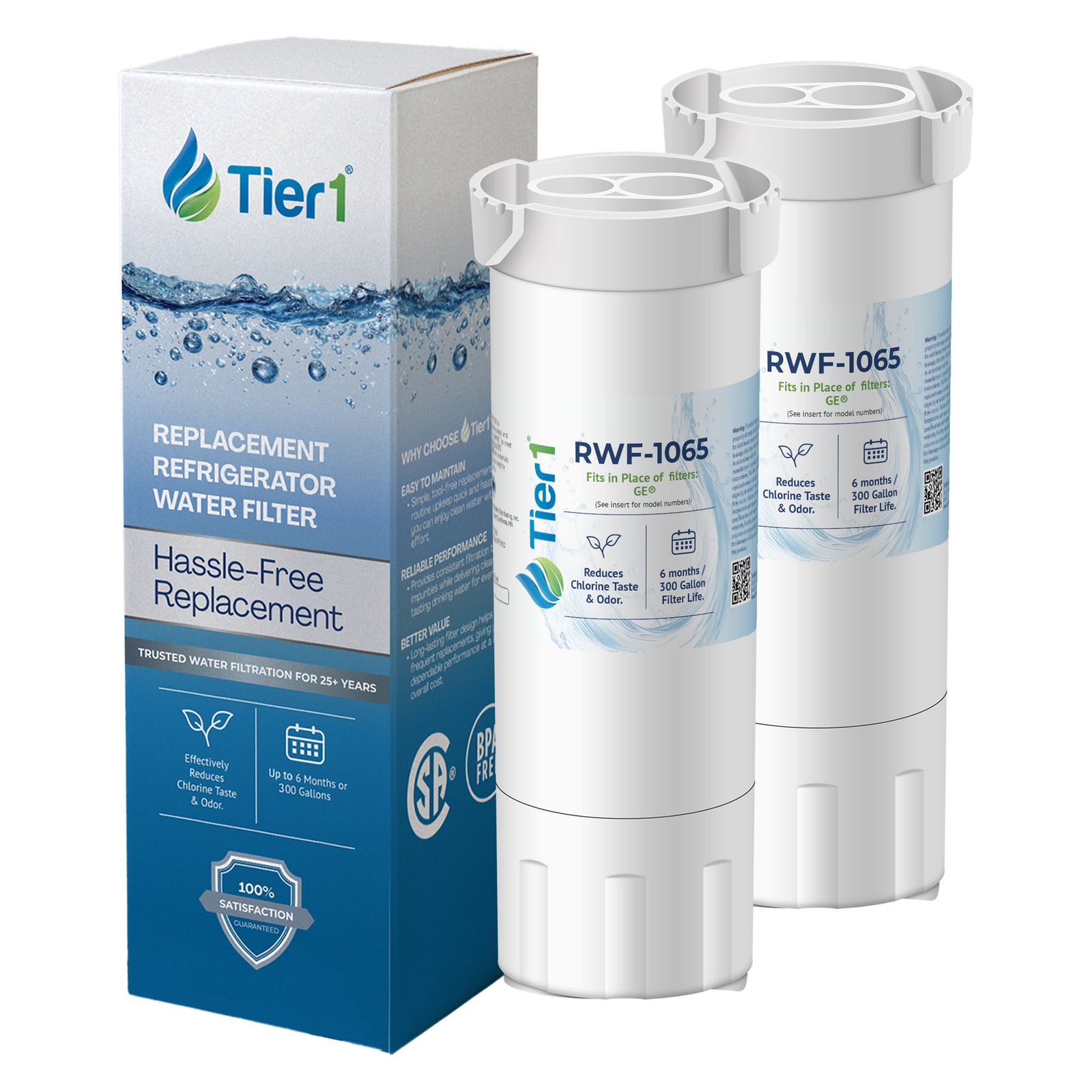 XWF GE Comparable Refrigerator Water Filter By Tier1 (No Chip)