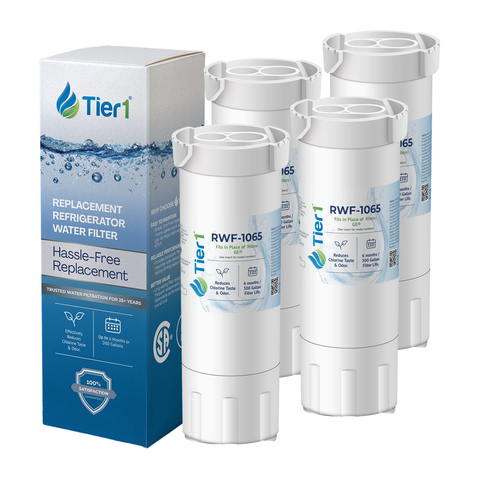 XWF GE Comparable Refrigerator Water Filter By Tier1 (No Chip)