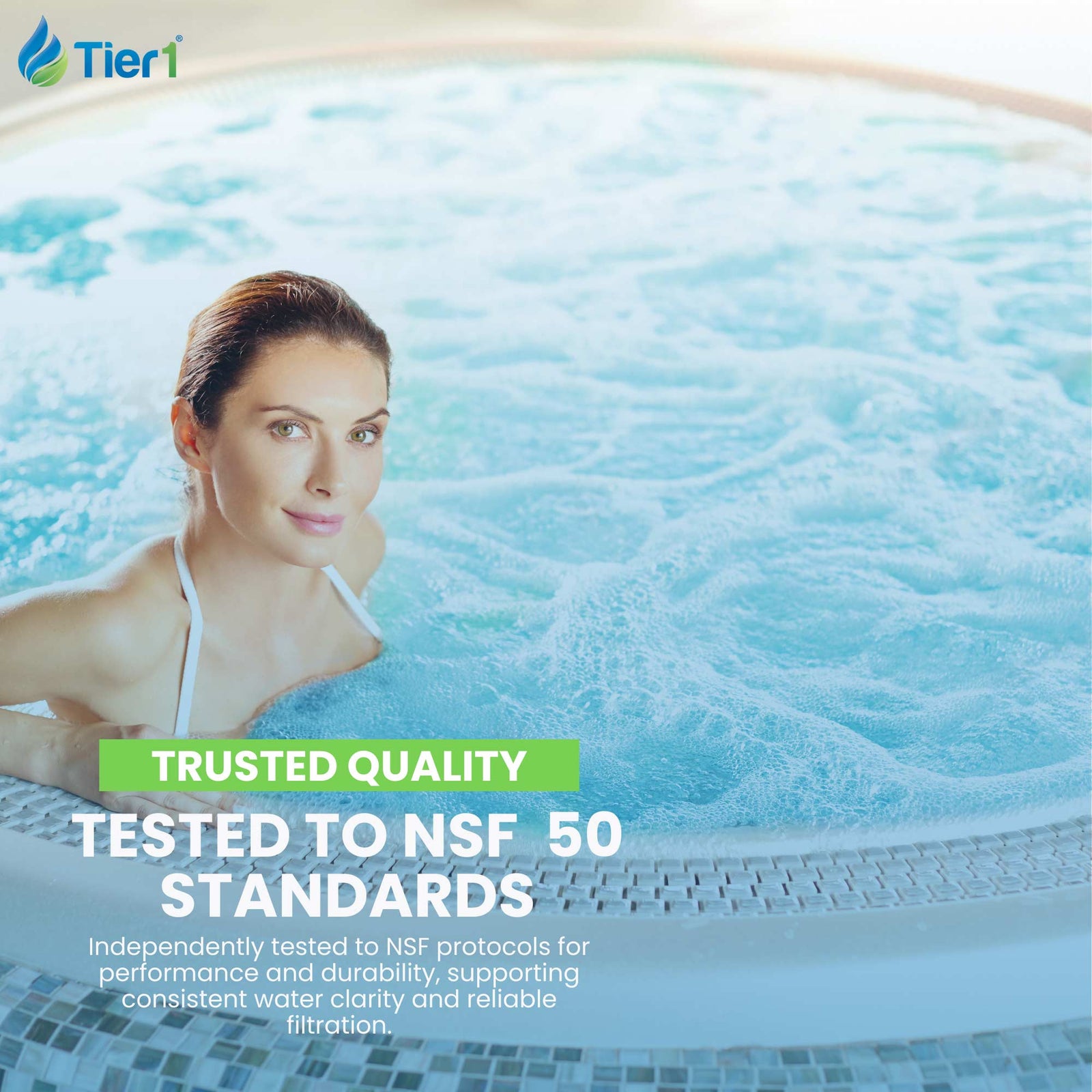 Tier1 Spa Filter for 817-4035 (Antimicrobial)-Washable Trilobal Dirt-Lock Pleats