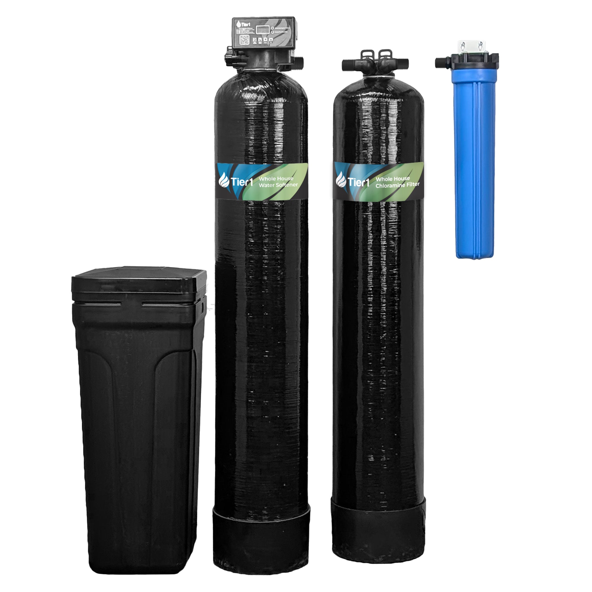 Tier1 48,000 Grain Water Softener & Chloramine Reduction Bundle - Water Softener plus 900,000 Gallons of Enhanced Performance for Clean, Fresh Water