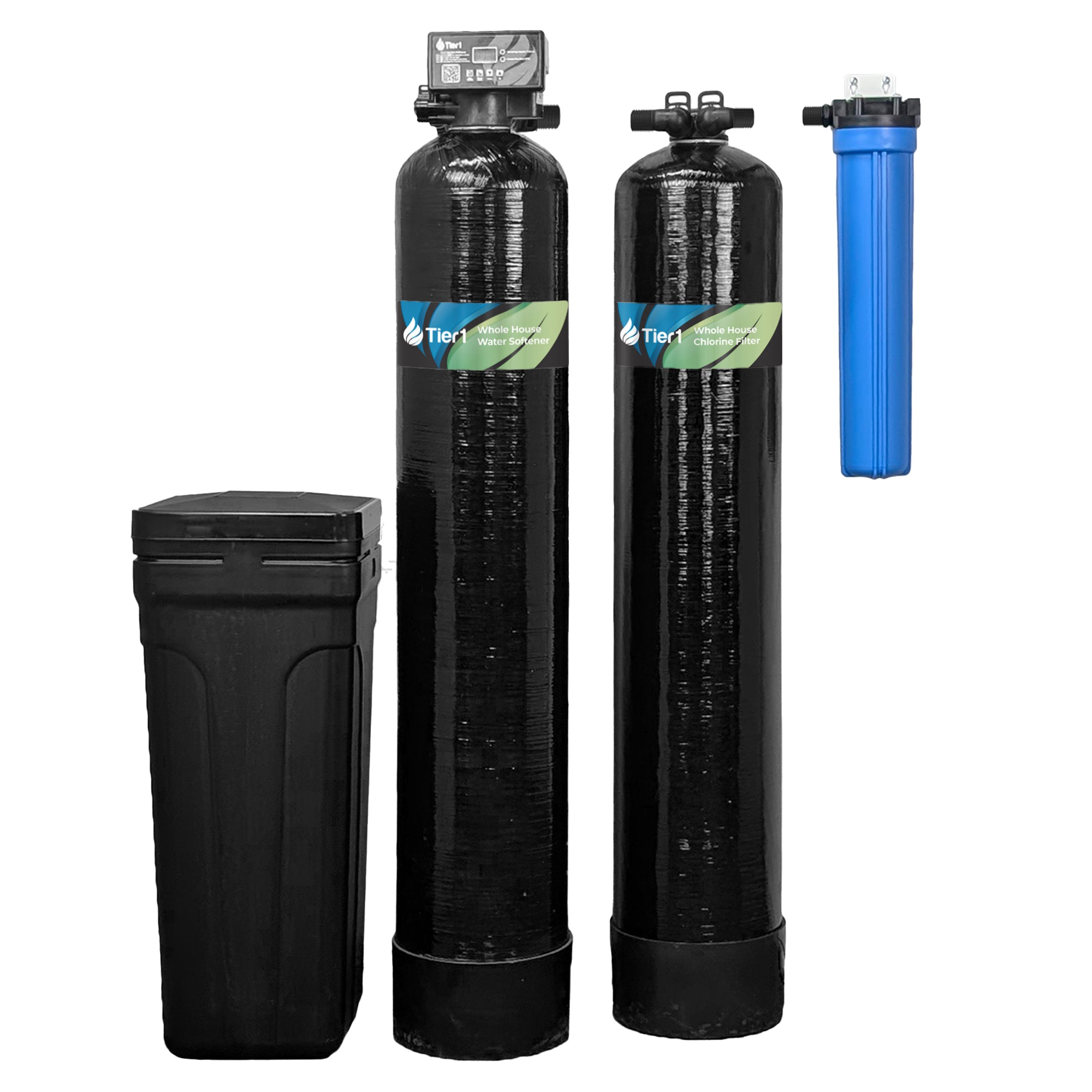 Tier1 48,000 Grain Water Softener & Chlorine Reduction Bundle - Water Softener plus 900,000 Gallons of Clean, Fresh Water