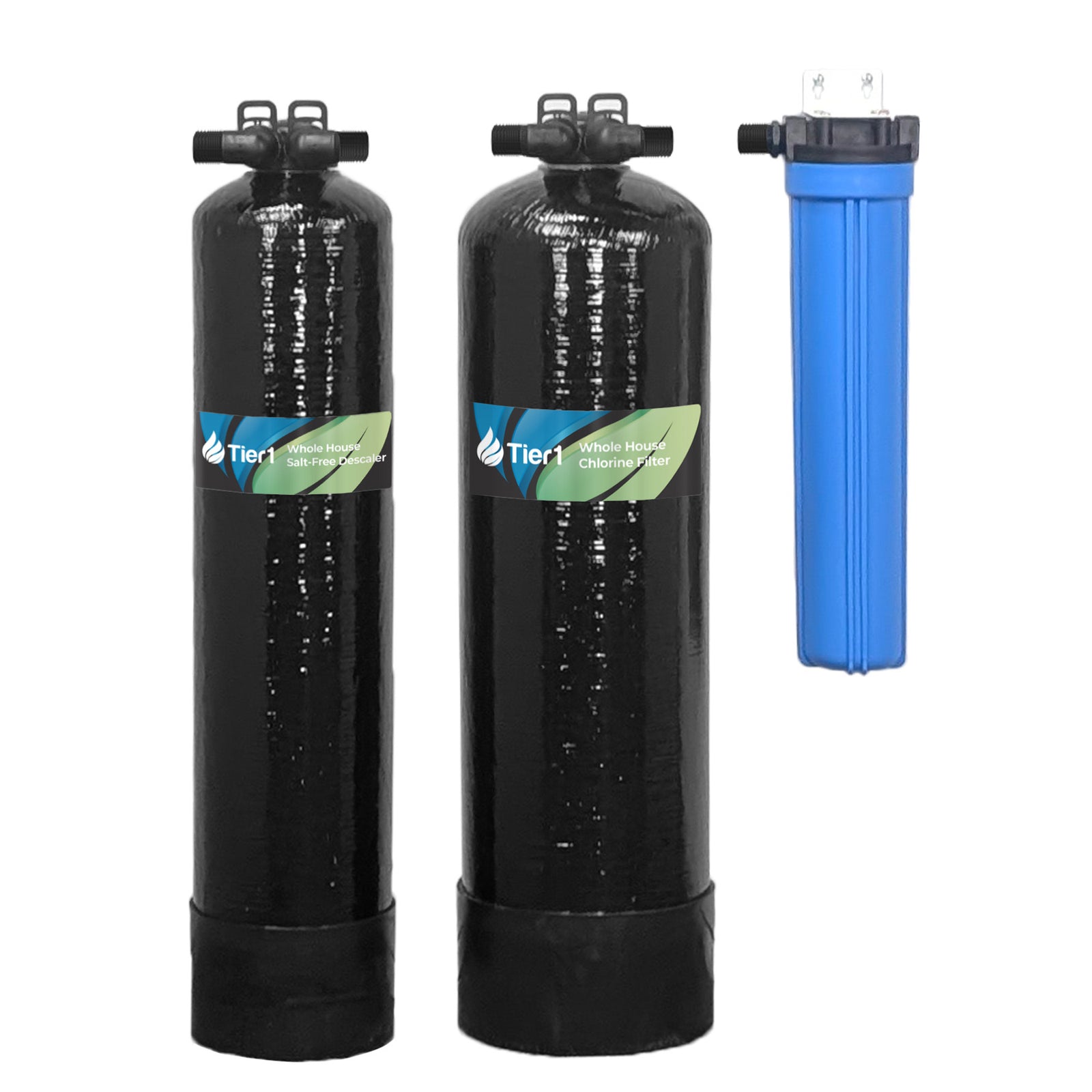 Tier1 Salt-Free Conditioner Bundle with Chlorine Filtration - TAC Scale Prevention plus 600,000 Gallons of Clean, Fresh Water