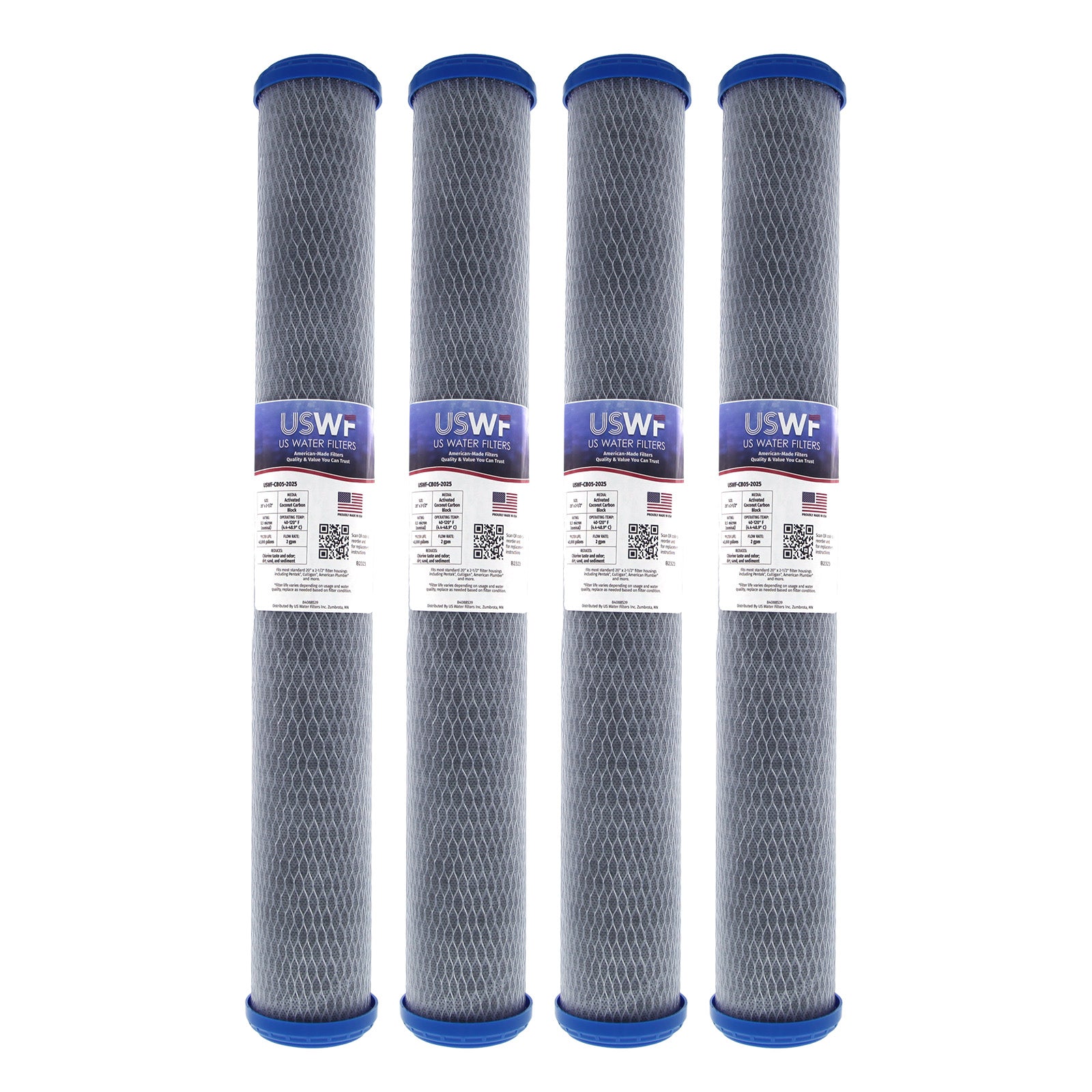 USWF Coconut Carbon Block Filter 0.5 Micron 20"x2.5" - DiscountFilterStore.com