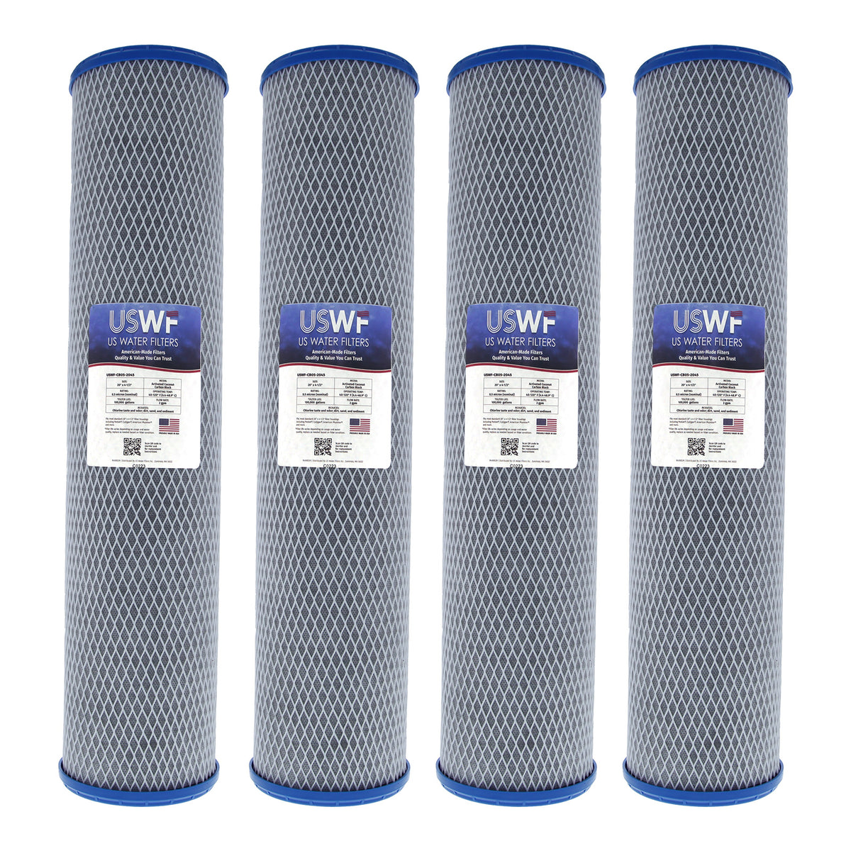 USWF Coconut Carbon Block Filter 0.5 Micron 20"x4.5" - DiscountFilterStore.com