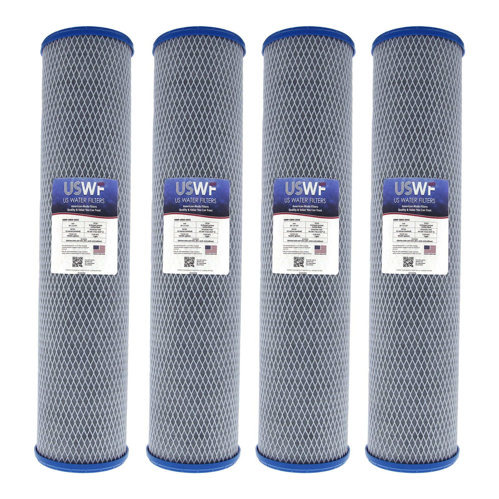 USWF Coconut Carbon Block Filter 0.5 Micron 20"x4.5" - DiscountFilterStore.com
