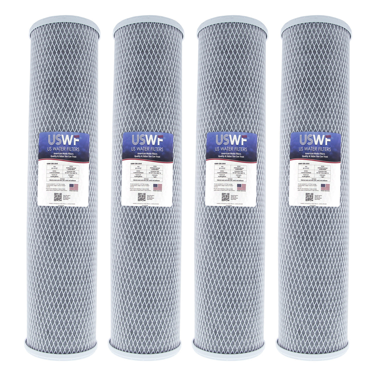 USWF Coconut Carbon Block Filter 5 Micron 20"x4.5" - DiscountFilterStore.com