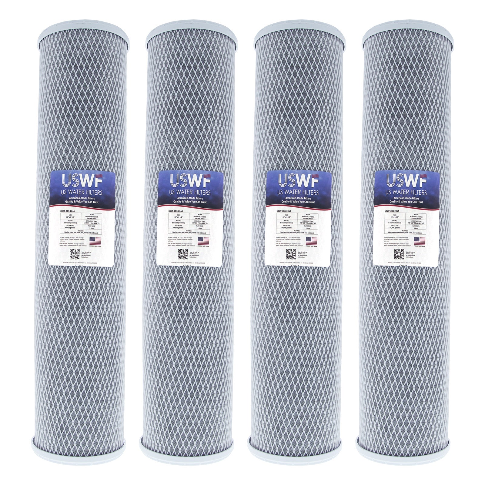 USWF Coconut Carbon Block Filter 5 Micron 20"x4.5" - DiscountFilterStore.com