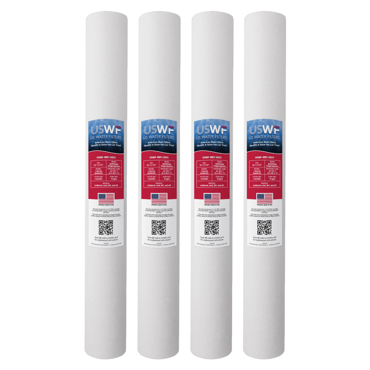 USWF 1 Micron 20"x2.5" Melt Blown Sediment Filter - DiscountFilterStore.com