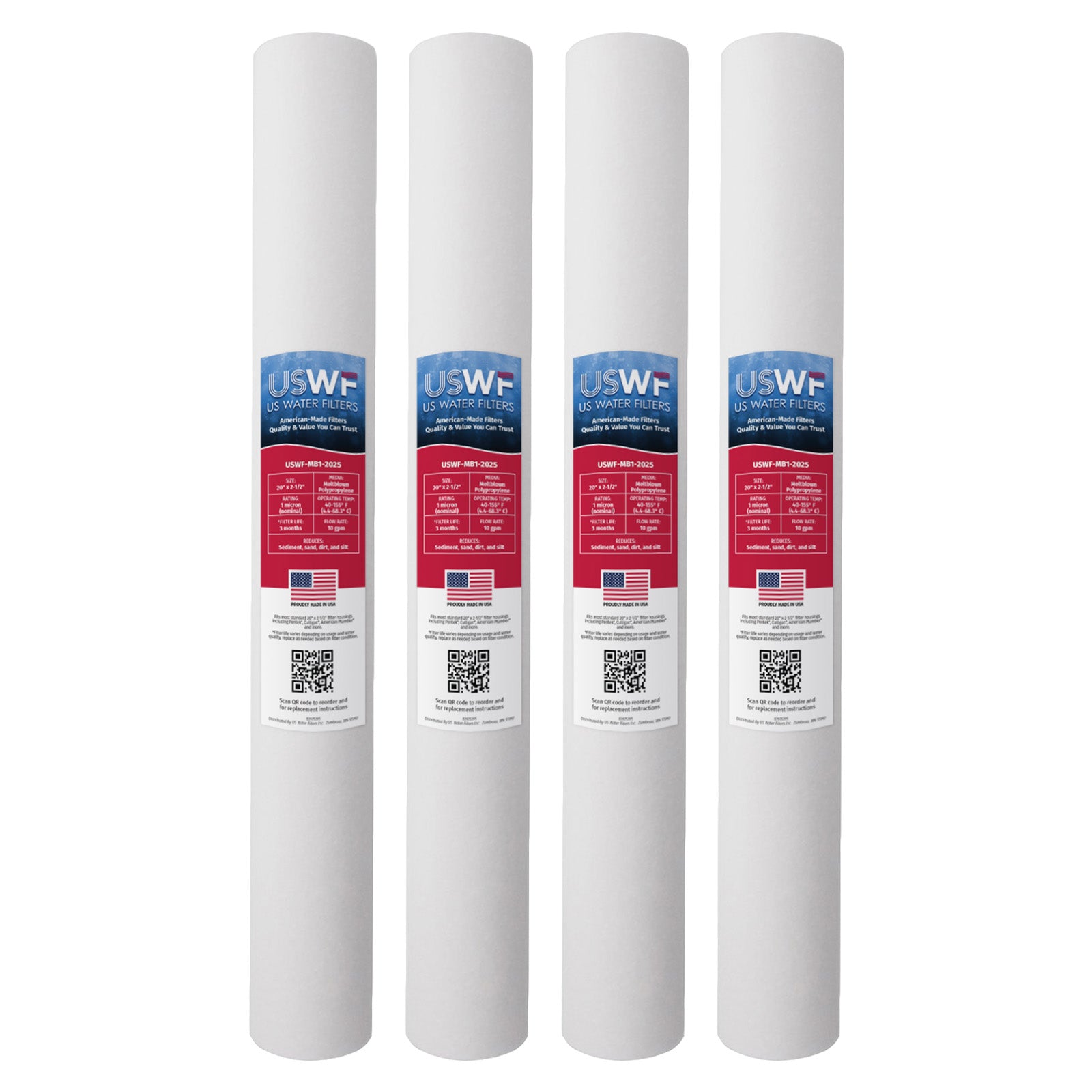 USWF 1 Micron 20"x2.5" Melt Blown Sediment Filter - DiscountFilterStore.com
