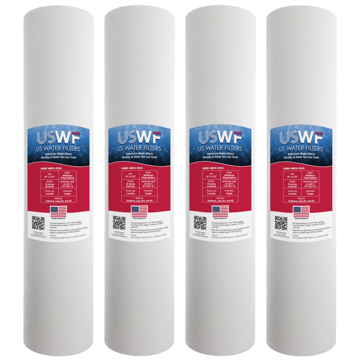 USWF 10 Micron 20"x4.5" Melt Blown Sediment Filter - DiscountFilterStore.com