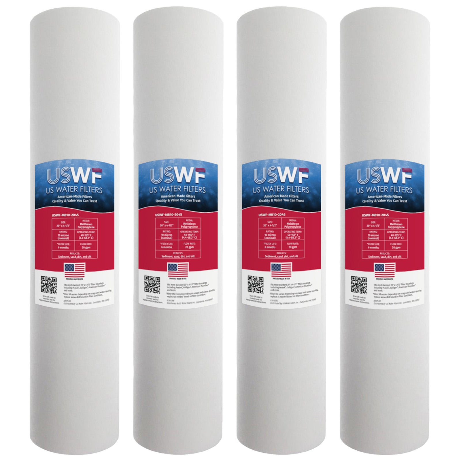 USWF 10 Micron 20"x4.5" Melt Blown Sediment Filter - DiscountFilterStore.com