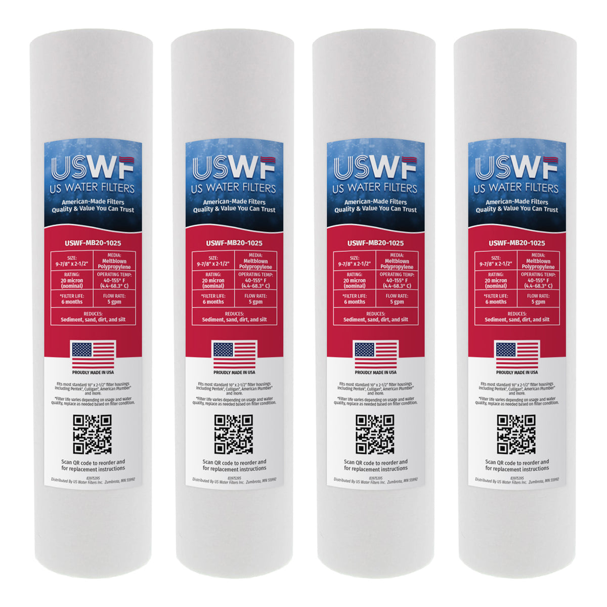 USWF 20 Micron 10"x2.5" Melt Blown Sediment Filter - DiscountFilterStore.com