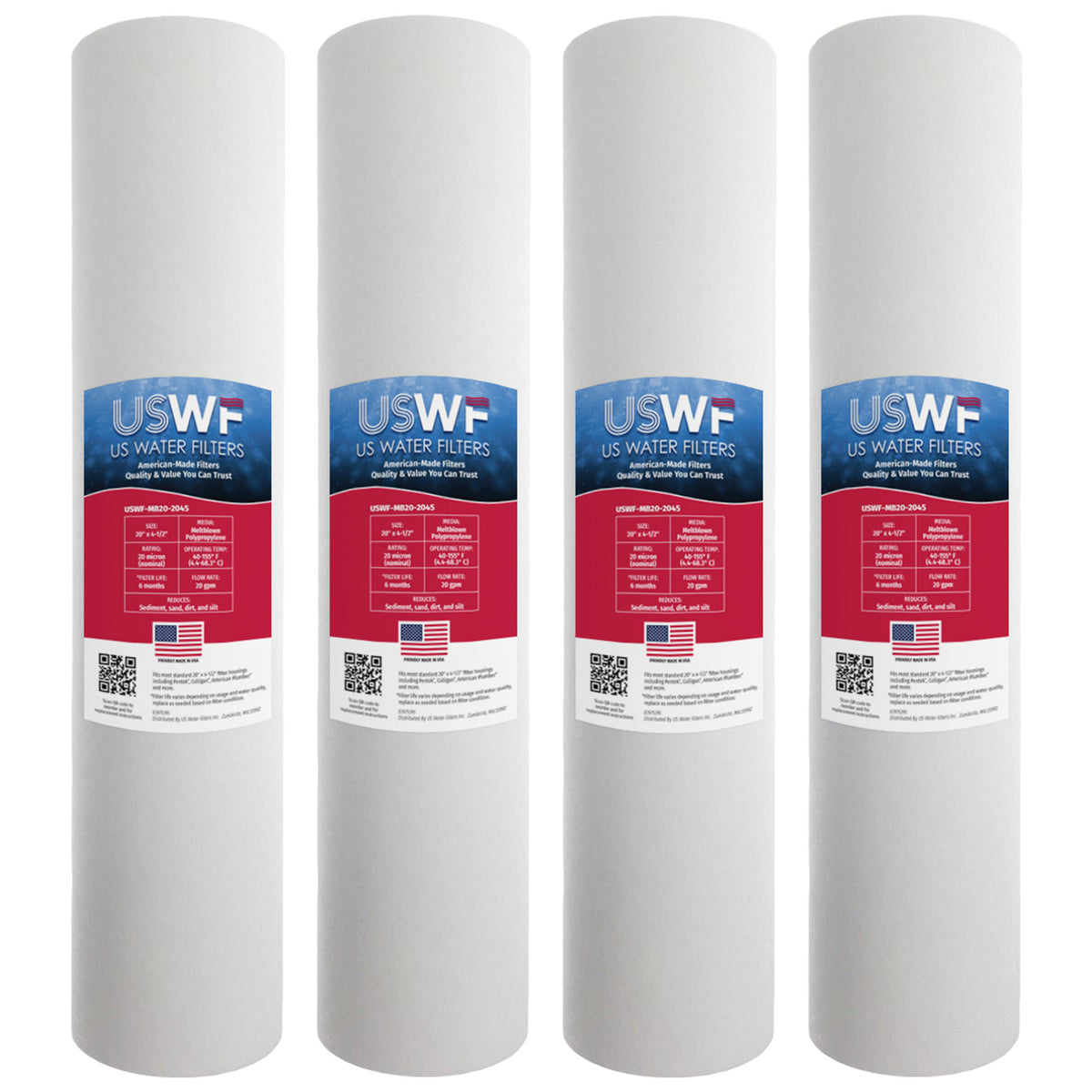 USWF 20 Micron 20"x4.5" Melt Blown Sediment Filter - DiscountFilterStore.com