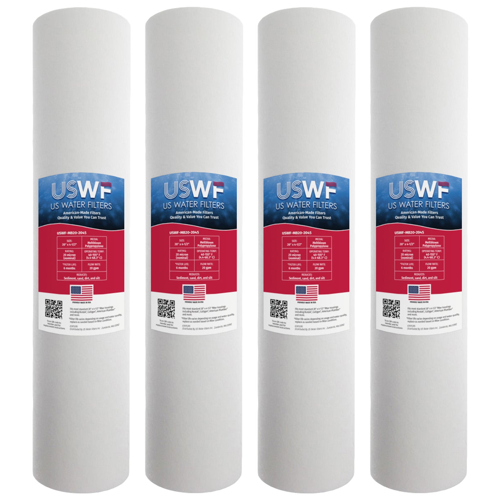 USWF 20 Micron 20"x4.5" Melt Blown Sediment Filter - DiscountFilterStore.com