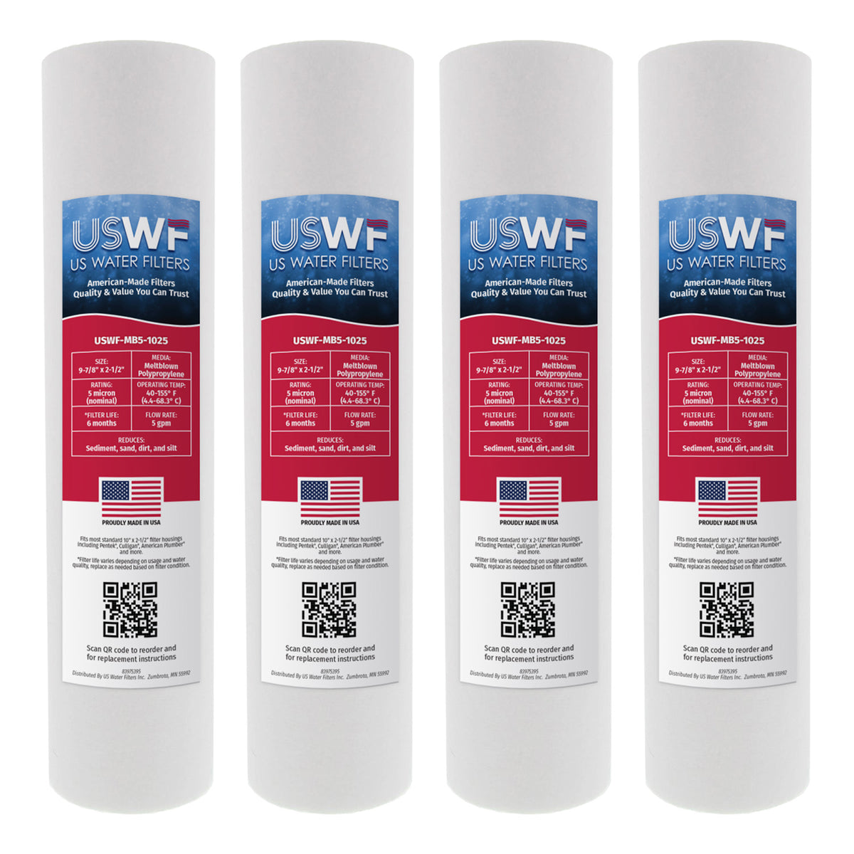 USWF 5 Micron 10"x2.5" Melt Blown Sediment Filter - DiscountFilterStore.com