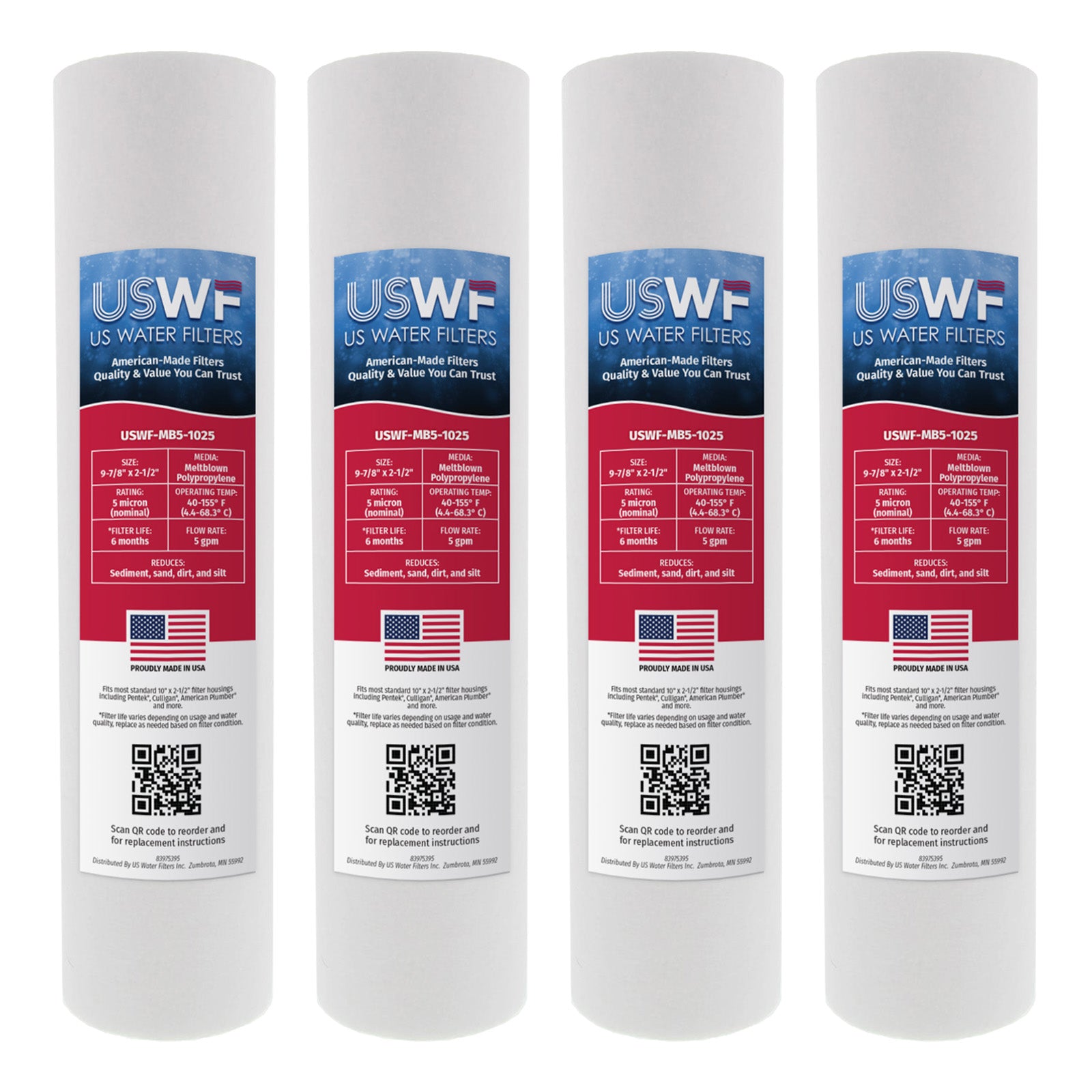 USWF 5 Micron 10"x2.5" Melt Blown Sediment Filter - DiscountFilterStore.com