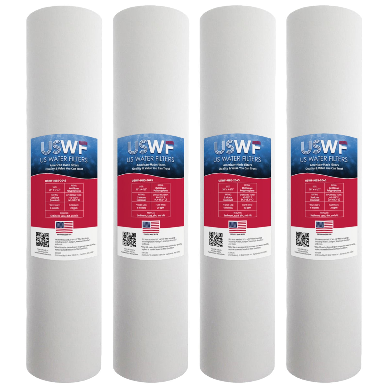 USWF 5 Micron 20"x4.5" Melt Blown Sediment Filter - DiscountFilterStore.com
