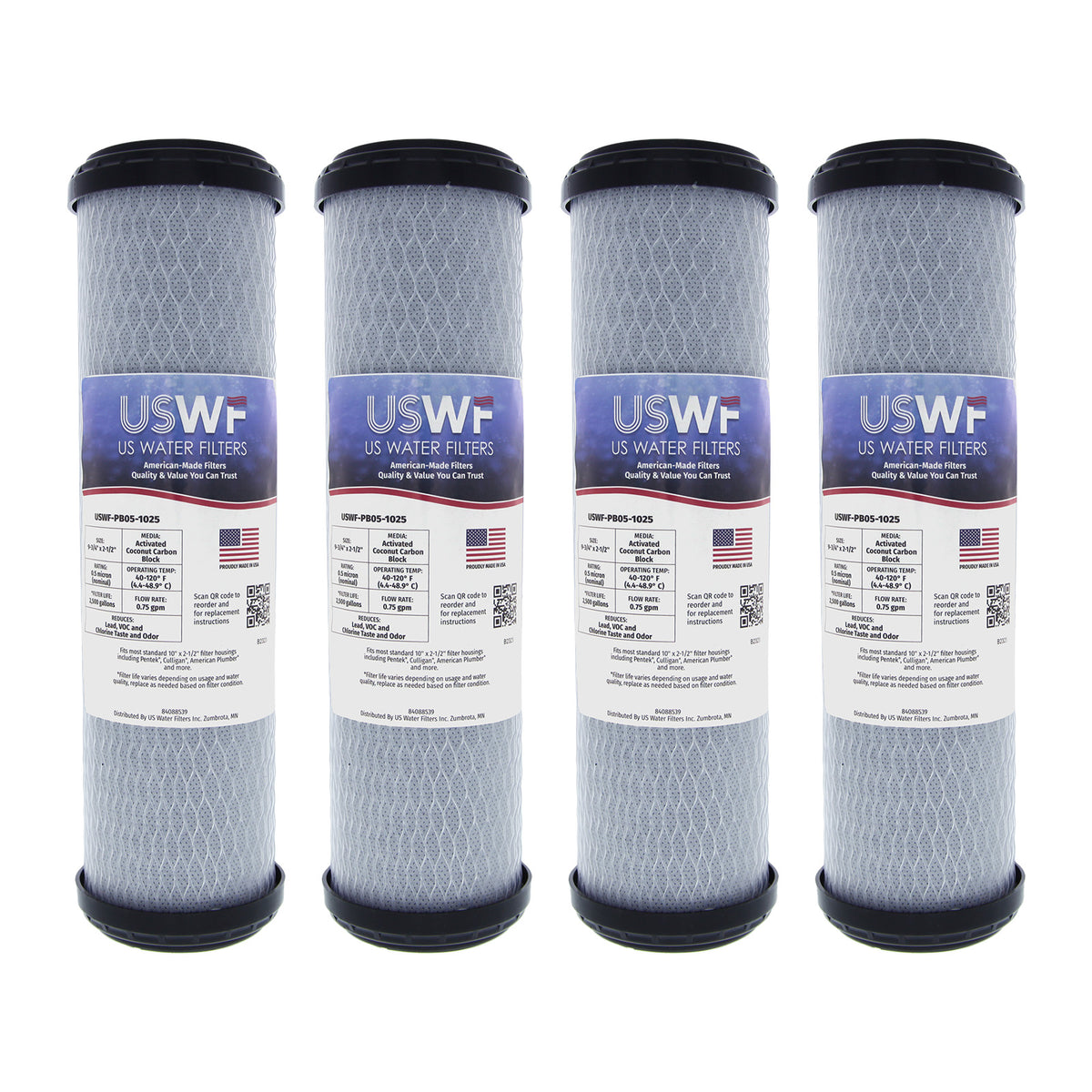 USWF Lead Reducing Carbon Block Filter 0.5 Micron 10"x2.5" - DiscountFilterStore.com