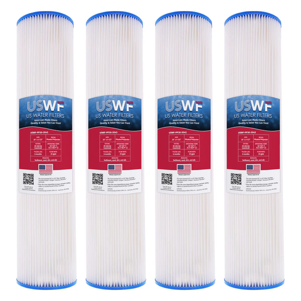 USWF 30 Micron 20"x4.5" Pleated Polyester Sediment Filter - Whole House Cartridges - 24.45 - DiscountFilterStore.com