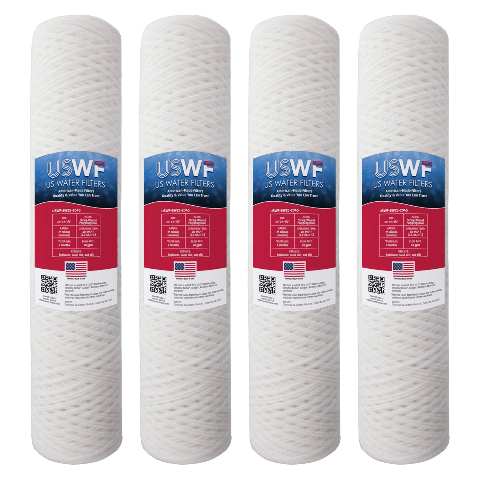 USWF 25 Micron 20"x4.5" String Wound Sediment Filter - DiscountFilterStore.com