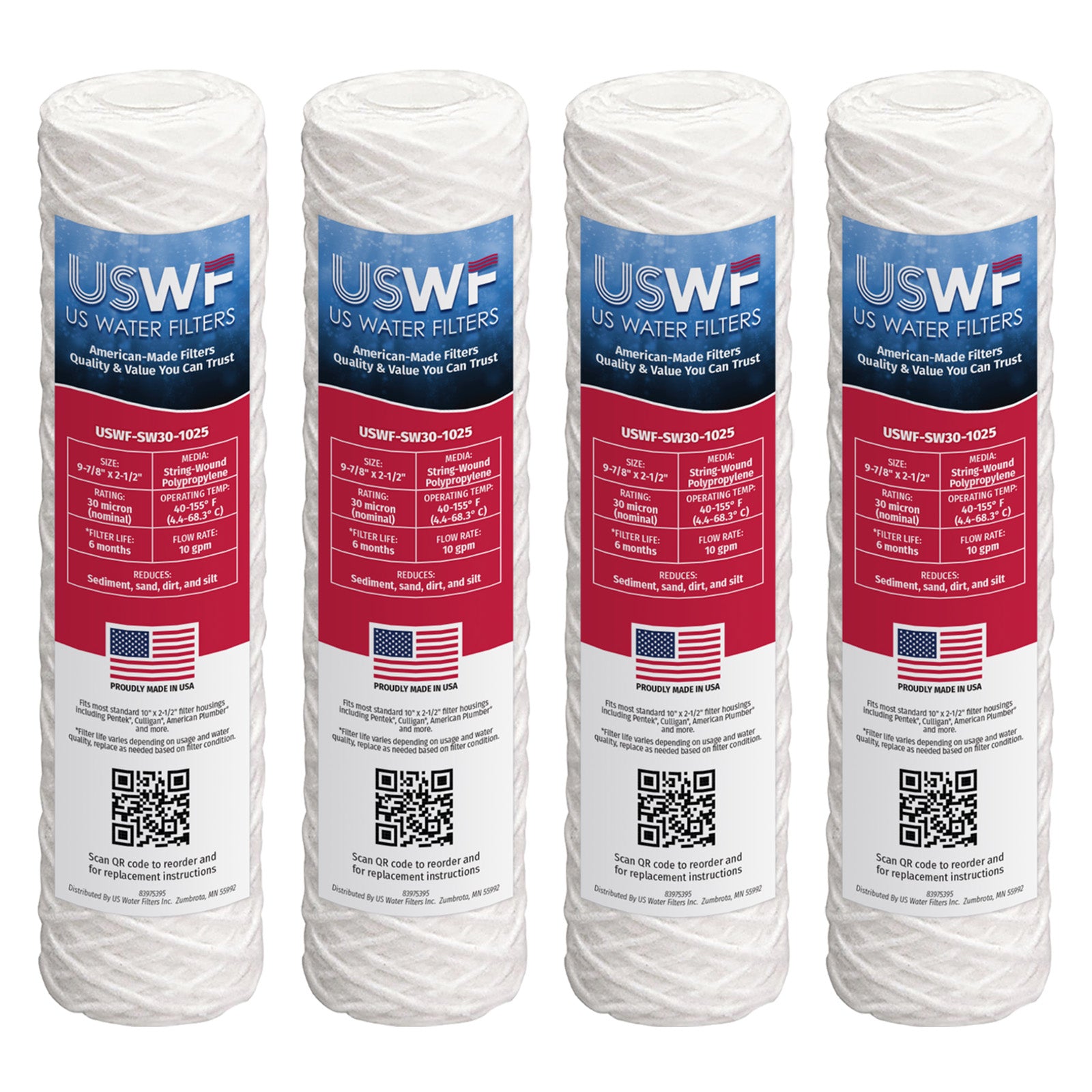 USWF 30 Micron 10"x2.5" String Wound Sediment Filter - DiscountFilterStore.com