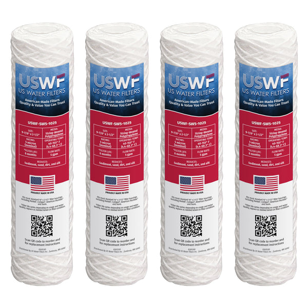 USWF 5 Micron 10"x2.5" String Wound Sediment Filter - Whole House Cartridges - 5.03 - DiscountFilterStore.com