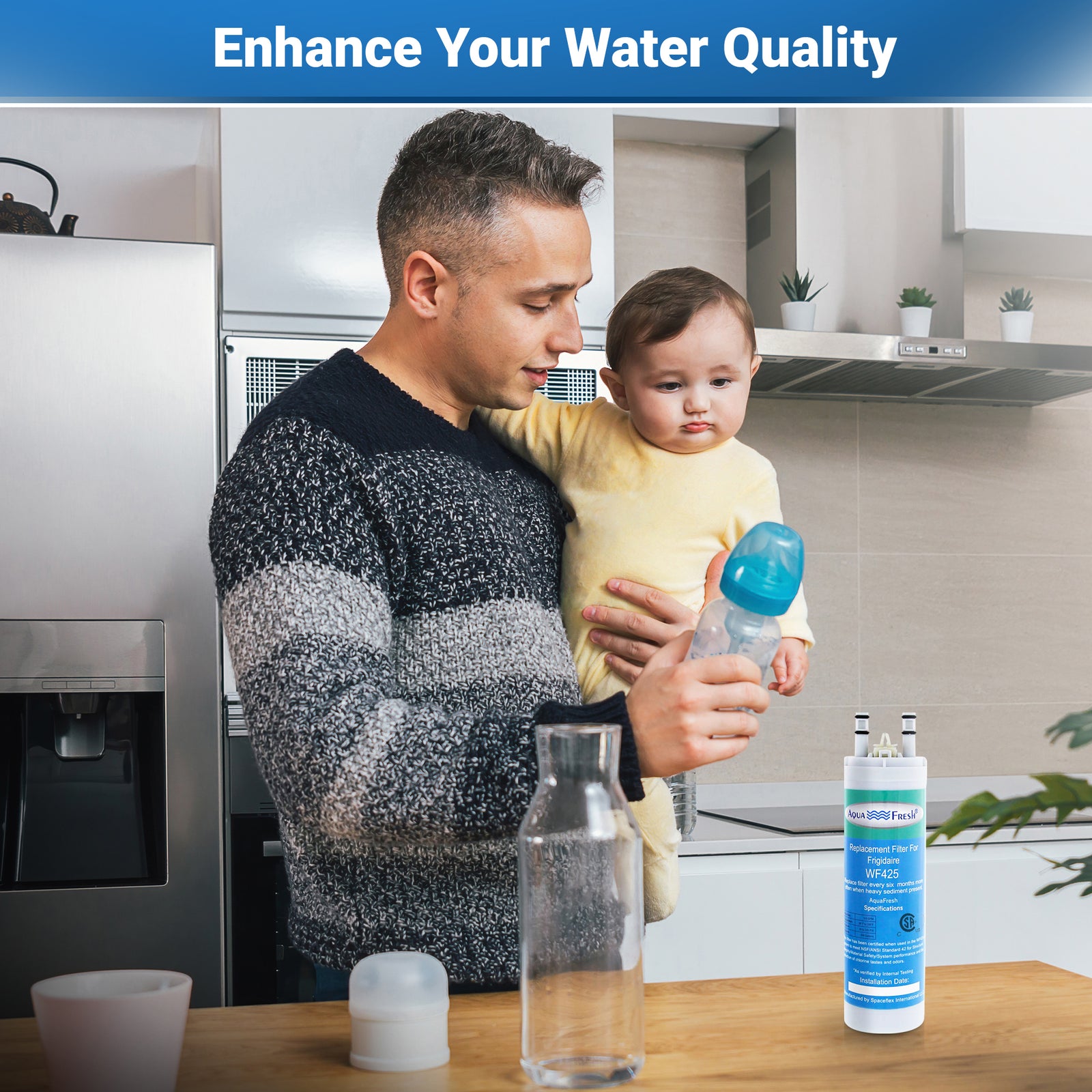 WF3CB Comparable Aqua-Fresh WF425 Refrigerator Water Filter